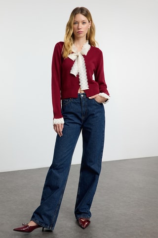 Casaco de malha regular - Bordô