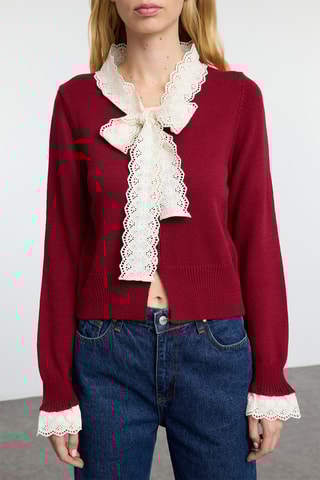 Casaco de malha regular - Bordô