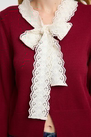 Casaco de malha regular - Bordô