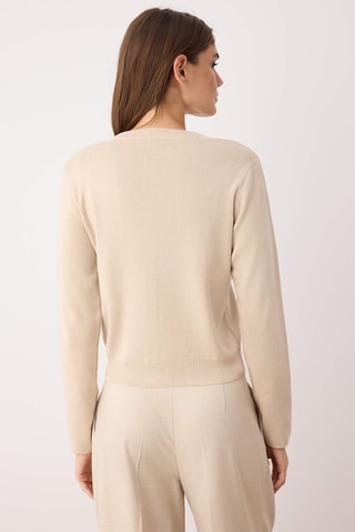 Casaco de malha regular - Bege