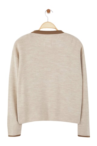 Camisola de alças e casaco de malha regular - Bege