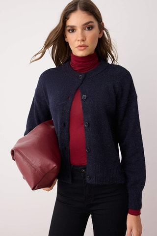 Casaco de malha regular - Azul-marinho