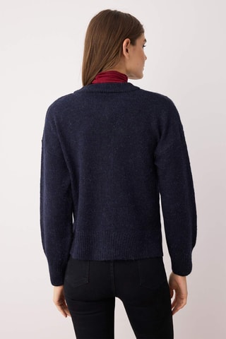 Casaco de malha regular - Azul-marinho