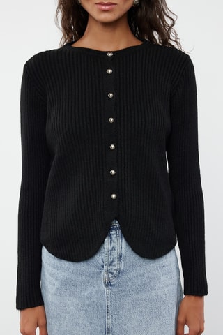 Casaco de malha regular - Preto