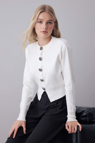 Casaco de malha regular - Branco