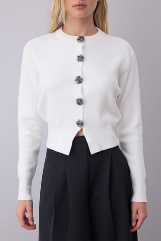 Casaco de malha regular - Branco