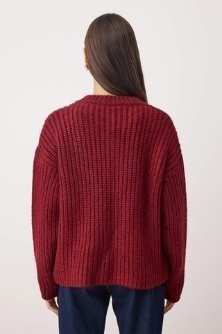 Casaco de malha oversize - Bordô