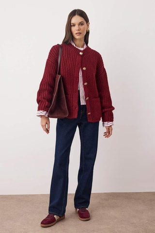 Casaco de malha oversize - Bordô