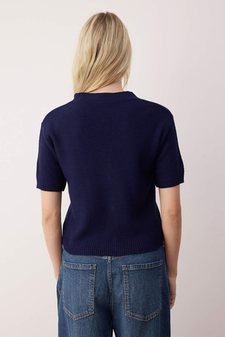 Casaco de malha regular - Azul-marinho