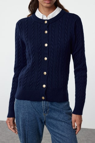 Casaco de malha regular - Azul-marinho