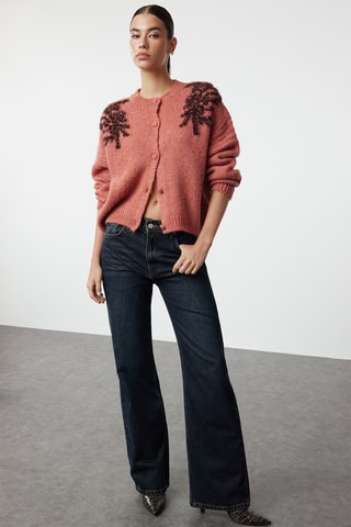 Casaco de malha regular - Vermelho-tijolo