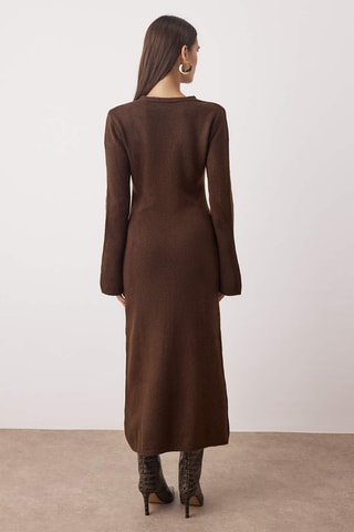 Vestido-camisola - Castanho