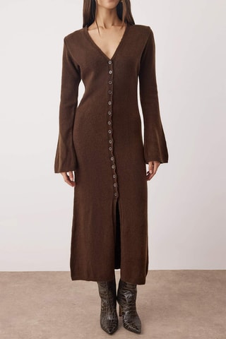 Vestido-camisola - Castanho