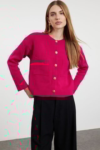 Casaco de malha regular - Vermelho