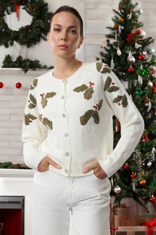 Casaco de malha regular - Branco