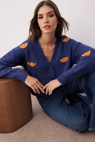 Casaco de malha oversize - Azul