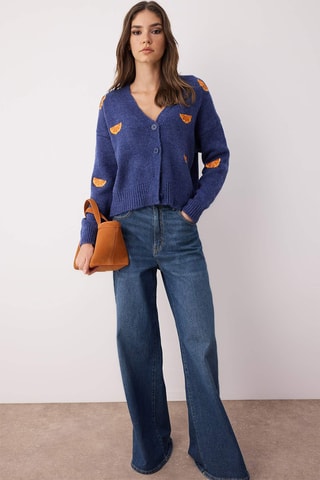 Casaco de malha oversize - Azul