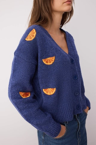 Casaco de malha oversize - Azul