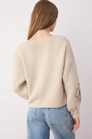 Casaco de malha oversize - Bege