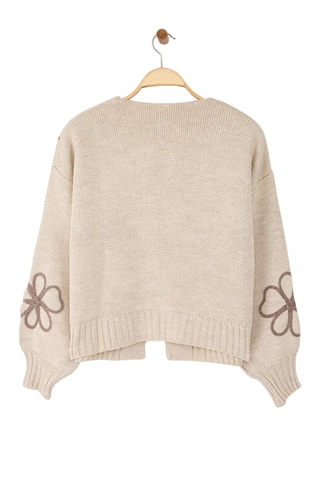 Casaco de malha oversize - Bege