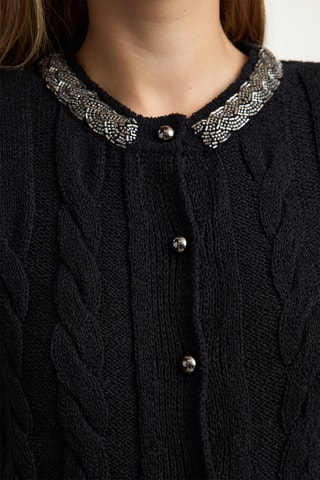 Casaco de malha regular - Preto