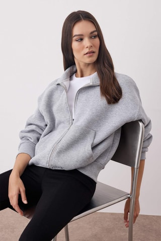 Sweat oversize - Cinzento-claro
