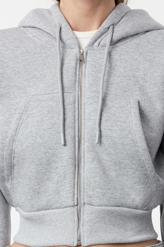 Sweat regular com capuz - Cinzento-claro