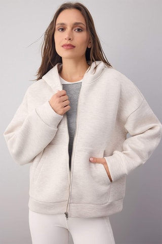 Sweat oversize com capuz - Bege