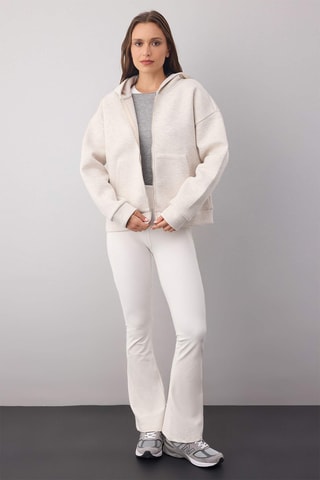 Sweat oversize com capuz - Bege