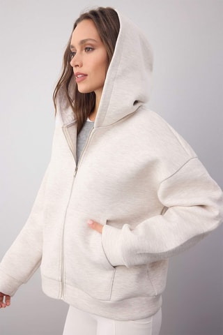 Sweat oversize com capuz - Bege