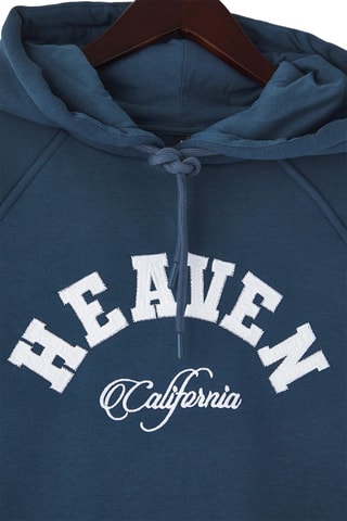 Sweat regular com capuz - Azul-petróleo