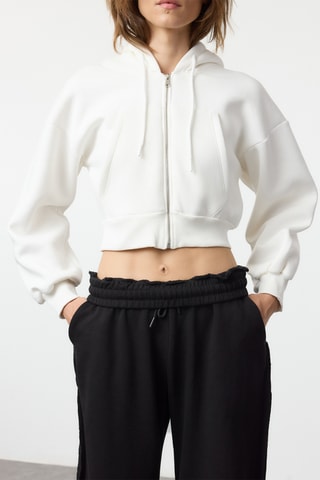 Sweat regular com capuz - Branco