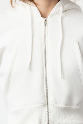 Sweat regular com capuz - Branco