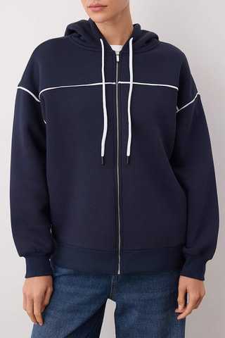 Sweat oversize com capuz - Azul-marinho