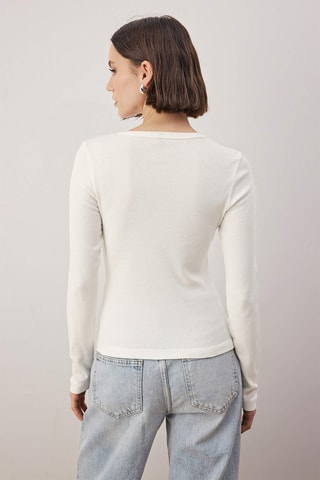 Casaco de malha slim - Cru