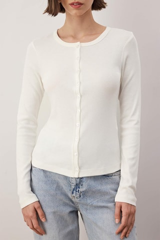 Casaco de malha slim - Cru