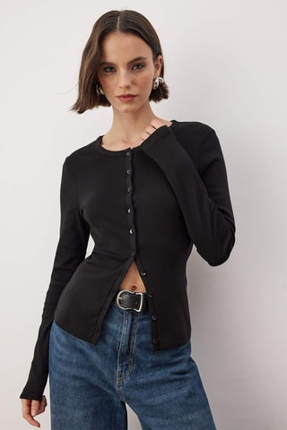 Casaco de malha slim - Preto
