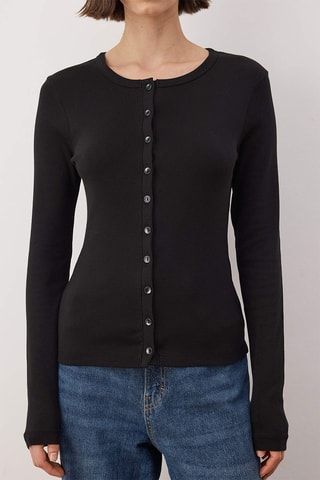 Casaco de malha slim - Preto