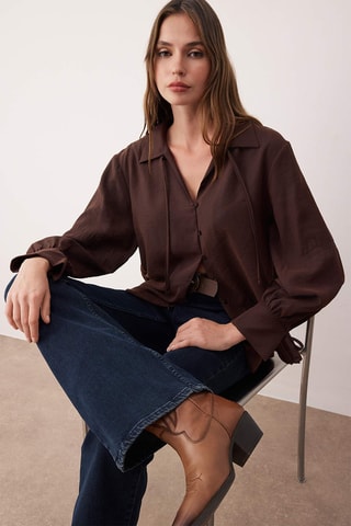 Camisa oversize - Castanho