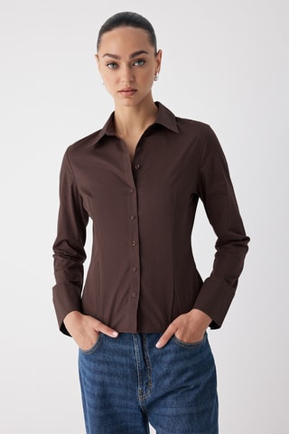 Camisa slim - Castanho