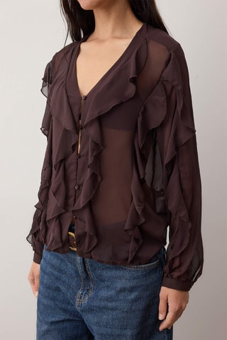 Camisa regular - Castanho