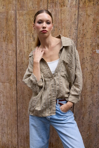 Camisa relaxed - Bege