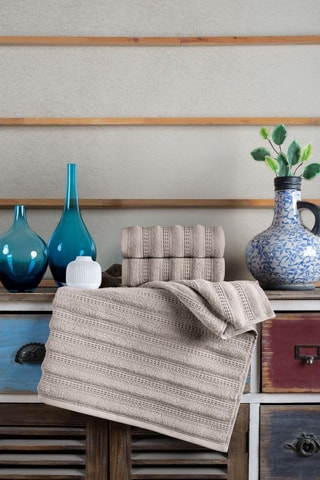 2 Handdoeken Nora - Cappuccino - 50 x 90 cm