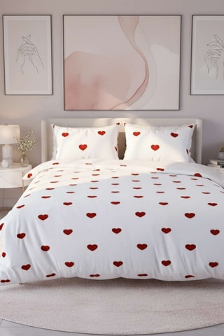 Katoenen Overtrekset 145 Draad/cm² - Wit en Rood