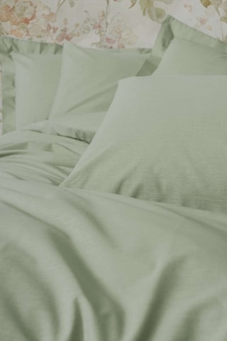 Conjunto de edredão em algodão reforçado 145 fios/cm² - Verde-sálvia