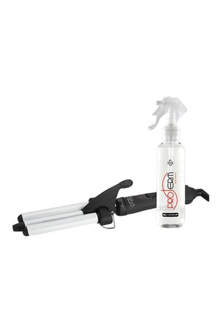 Fer à friser en céramique tourmaline et protecteur thermique - 150 ml 