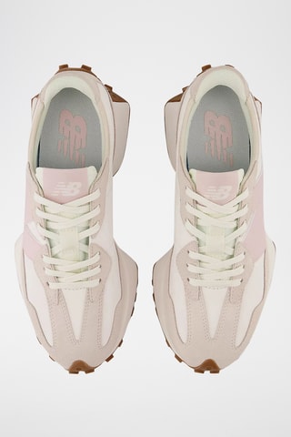 Baskets en nubuck 327 - Blanc et rose poudré - New Balance
