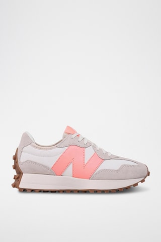 Baskets en nubuck 327 - Beige et rose - New Balance