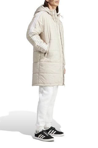 Doudoune longue à capuche Ecru