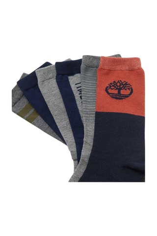 6 paires de chaussettes - Gris clair chiné et bleu marine - Timberland
